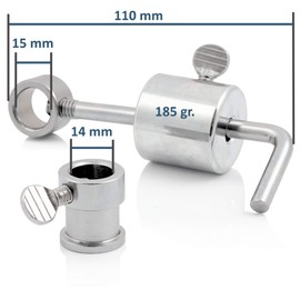 BBQ-Toro Balance weight for barbecue skewers, 185 g, chrome-plated steel, skewer weight and bearing for rotisserie skewer, weight for barbecue skewer rotisserie