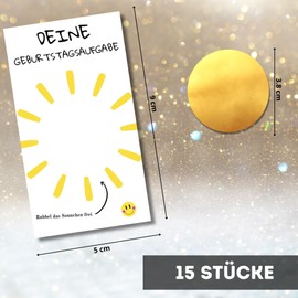 JOCERO Birthday Scratch Cards for Kids, 15 Fun Scratch Off Tasks - Interactive Game with Birthday Tasks & Surprises, Little Guests