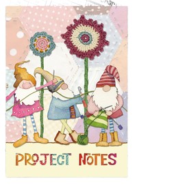 Emma Ball Project Notes Notebook for Knitting and Crafts, Gnomes Design, Blank Pages