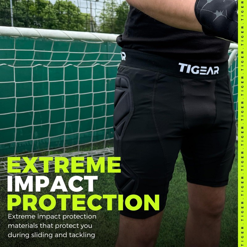 TIGEAR Defender Pro Football Goalkeeper Slider Shorts, yellow