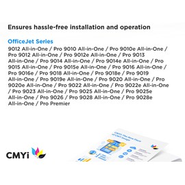 CMYi 962XL Replacement Combo Pack Ink Cartridge for HP OfficeJet Pro 9012e, Pro 9013, Pro 9014, Pro 9014e, Pro 9015, Pro 9015e, Pro 9016, Pro 9016e Printers (1 Black, 1 Cyan, 1 Magenta, 1 Yellow)