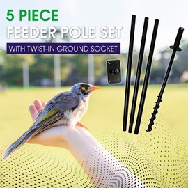 Erva 5 Piece Feeder Pole Set with Twist-in Ground Socket - Made in The USA