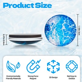 12 PCS Fridge Magnets, IEMIEBSHA Ocean Pattern Series Refrigerator Magnets, Cute Round Fridge Sticker Decoration for Kitchen, School, Whiteboard, Locker, Cabinet,Office and Photos Cubicle
