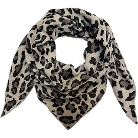 Leopard Triangle Scarf Made of 100% Cotton Spring Unisex Plain Fashion Stole Scarf Transition Period Italy Summer Knitted Scarf Knitted Scarf Leo, khaki