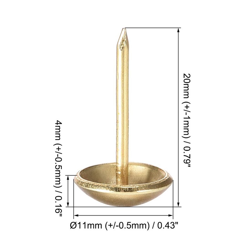sourcing map Upholstery Nails Tacks 11mm Dia 20mm Height Round