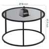 SAYGOER Round Coffee Table Glass Coffee Tables for Small Space