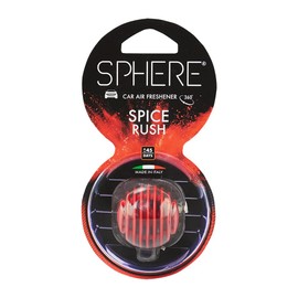 SPHERE air freshener +/- 45 days freshness in the vehicle with clip attached to the air vent or also for the household, kitchen or wardrobe (Spice Rush)