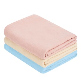 MIGIOL Muslin Swaddle Blankets, Nursery Receiving Blanket for Newborn, Baby Swaddle Wrap Soft Silky & Breathable, 3 Packs, 47 X 47In (Pink & Blue 3 Pieces)
