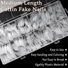 AddFavor 600pcs Coffin Nail Tips, Medium Coffin Gel X Nail