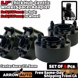 Arrow 4x 2.5" 5x5"(127mm) Hub Centric Adapter Spacer Fit 07-18Wrangler/