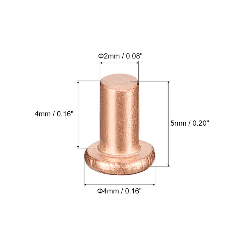 QUARKZMAN Pack of 50 Solid Copper Rivets 5/64 x 5/32