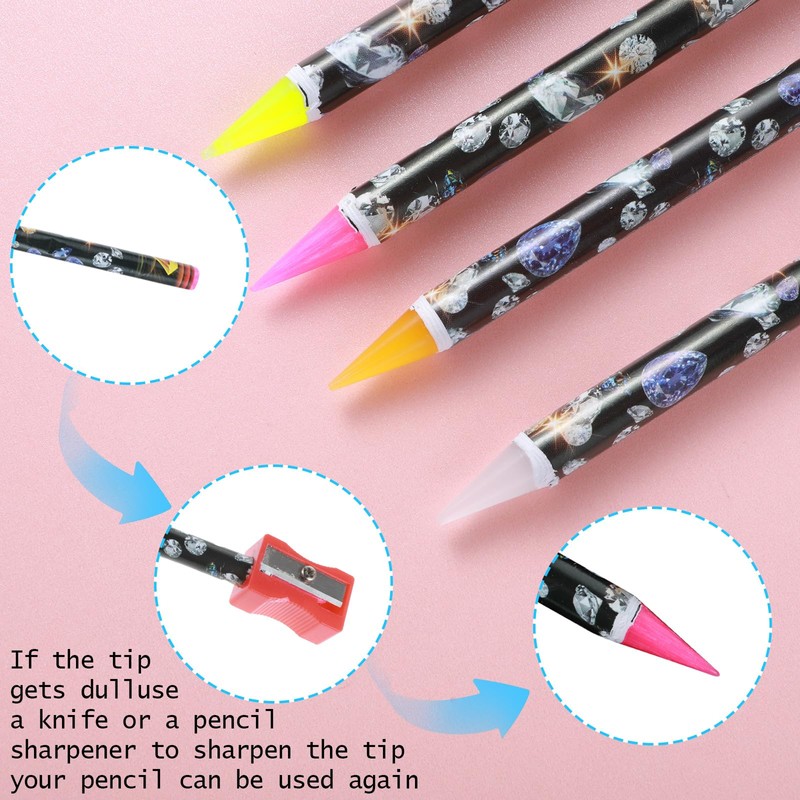 4 Pcs Rhinestone Picker Tool, Self Adhesive Wax Pencil for