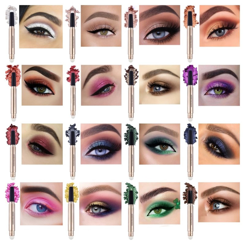 Qeetvia Green Eyeshadow Stick Makeup, Long-Lasting Waterproof Eye Shadow Pencil,