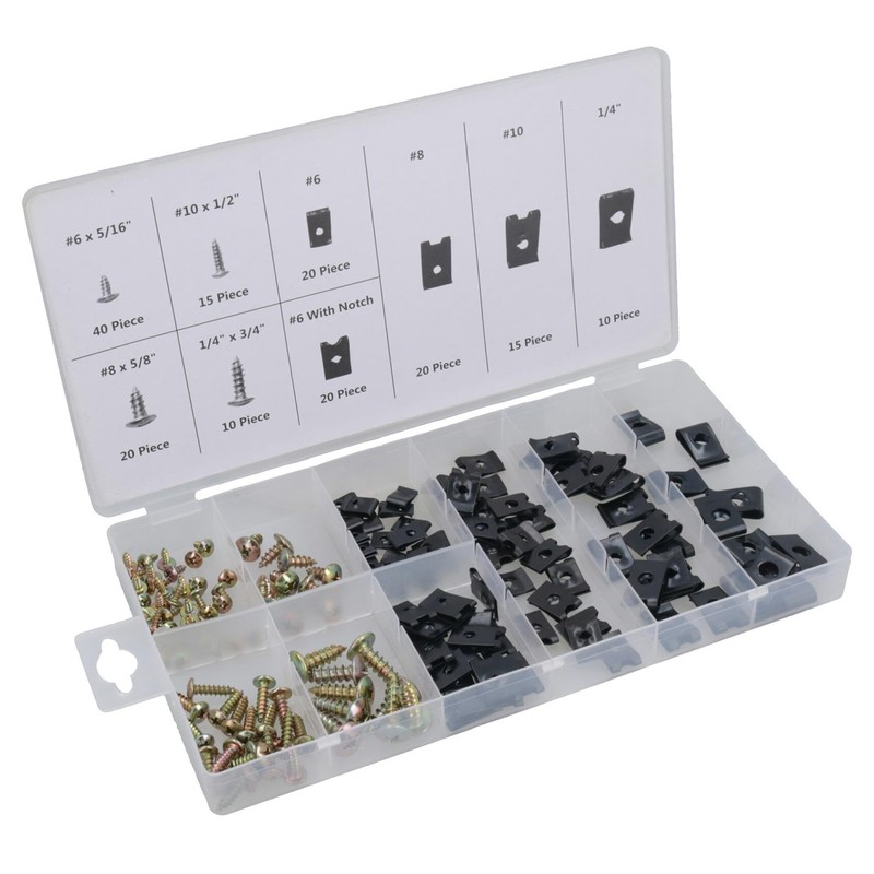 170pc U Clips & Screws Cushion Speed Clips Fastener Trim
