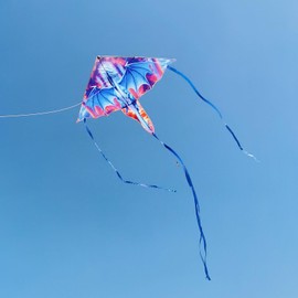 Besra Colorful Dragon Kite Single Line Easy to Fly Beach Kite (Blue)