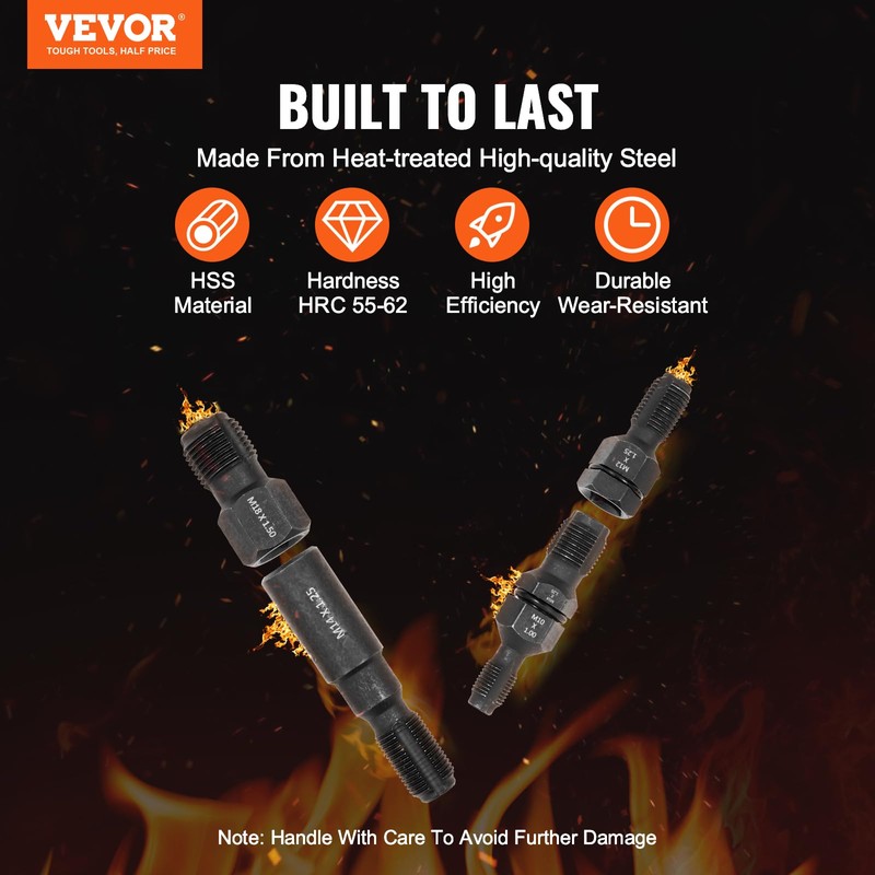 VEVOR 7-Piece Thread Chaser Set, Metric Thread Restorer Tool M10