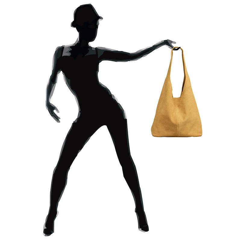 Caspar TL767 Large Leather Women’s Shopper Bag - Brown -