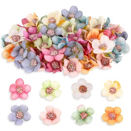Bohoman 100 Pieces Artificial Flowers Artificial Flowers for Decoration Fake Daisy Flowers for Party Favors DIY Artificial Flower Heads Handmade Decoration 1 Inch