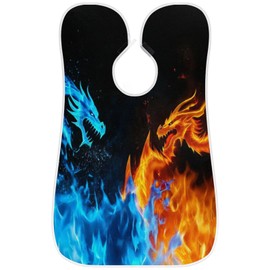 Dragon Water Fire Beard Bib Apron,Beard Hair Catcher,Non-Stick Beard Shave Cape,Shaving Trimming Non-Stick Waterproof Grooming Gifts for Dad Men Him Boyfriend