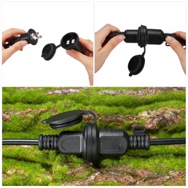 DanYee Rainproof Extension Cord, 6.6 ft (2 m), PSE Certified, Eco Friendly, Outdoor, Rainproof Cap, For Work, Length 3.6 ft (1, 2, 3, 5, 10, 15, 20 m)