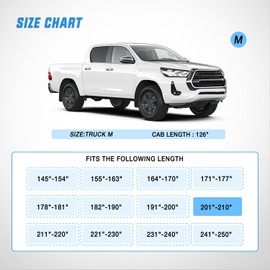 Nilight Car Cover Waterproof All Weather for Truck, Heavy Duty Outdoor Rain Sun UV Protection with Zipper Cotton,Extra Thick Truck Cover, Universal Fit for Truck (Up to 210", Max Cab Length 126")