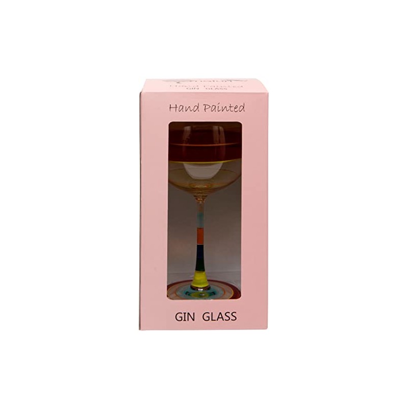 Maturi Hand Painted Stripe Gin Glass, 625ml, Gift Boxed