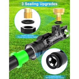 Misters for Outside Patio 89FT(27.3M)+34 Brass Mist Nozzles+a Brass Adapter(3/4") Detachable Outdoor misting Cooling System for Garden, Waterpark, Greenhouse, Backyard