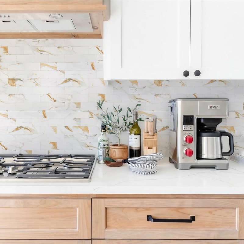 STICKGOO 10-Sheet Peel and Stick Backsplash for Kitchen, Stick on