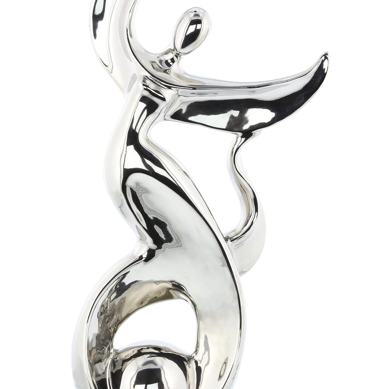 Deco 79 Ceramic People Decorative Sculpture Dancing Home Decor Statue,