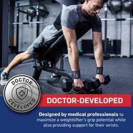 Dr. Arthritis Doctor Developed Wrist Brace, Wrist Wraps for Tendonitis, Hand Support, Ideal for Fitness, Weightlifting (Pair)