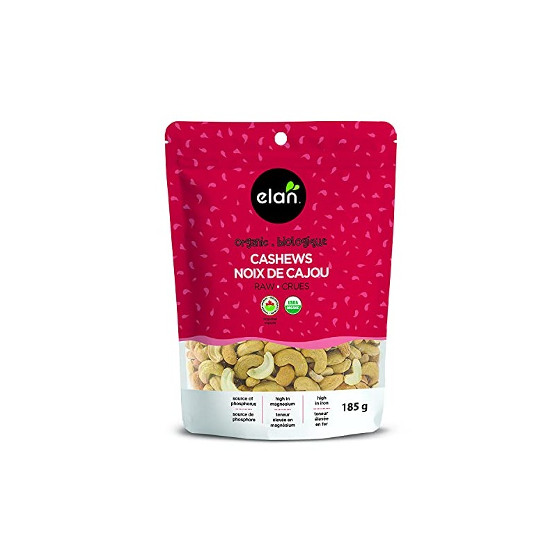 Elan Organic Raw Cashews 185 g