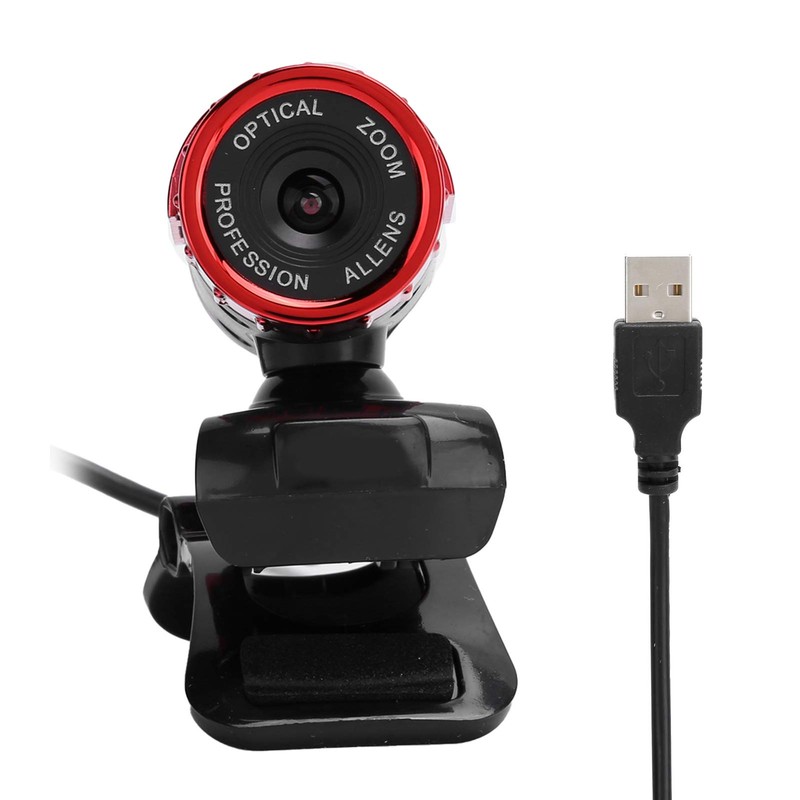 Computer Camera, Desktop Webcam with Microphone, Head 360 Degree Rotation,