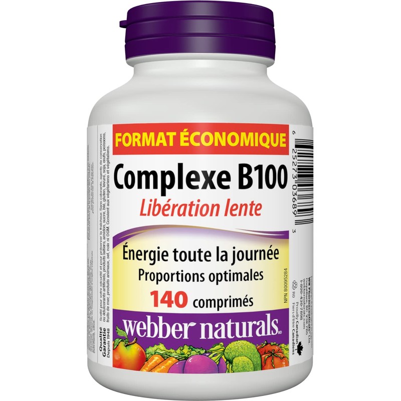 Webber Naturals Vitamin B100 Complex Time Release, 140 Tablet