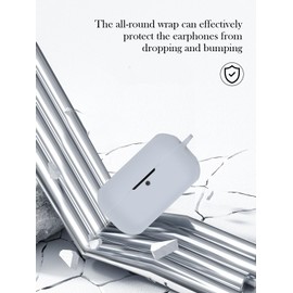 Case for Technics EAH-AZ100 Wireless Earbuds,Soft Protective,BOVUGAC Silicone Case Cover with Keychain & Cleaning Kit & Lanyard for Technics EAH-AZ100-Grey