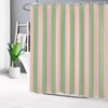 LB Green and Pink Striped Shower Curtain, 180 x 200