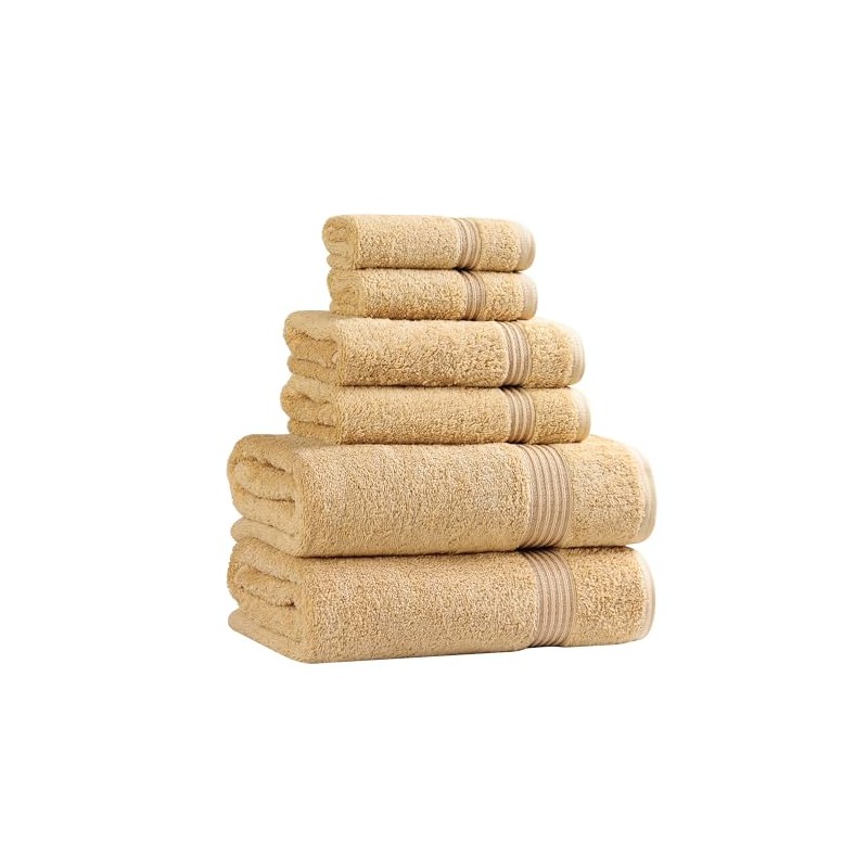 Superior Collection, 100% Premium Long-Staple Combed Cotton, 6-Piece Towel Set,