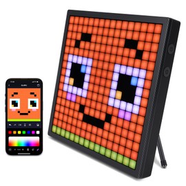 REYLAX LED Pixel Art Display 16x16-Smart Alarm Clock RGB Pixel Matrix Panel DIY Graffiti Animations Patterns Text Programmable LED Sign for Gaming Room Desk Accessories for Kids Adults