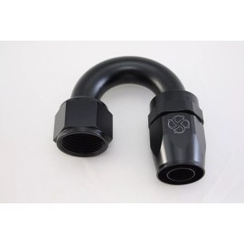 Fasster W84 -12AN / 180 degree Hose End / Oil Fuel /reusable Swivel 12 AN Fitting BLACK