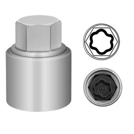 JEUCLEL 60 Wheel Locking Nut Key for BMW, Socket Adapter (OD 27mm-ID 25mm)