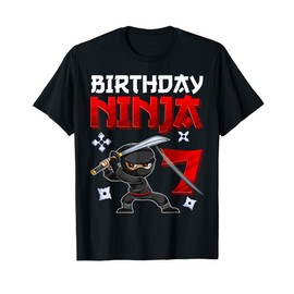 7 Years Old Boy Birthday Tee, Birthday Ninja Boy T-Shirt