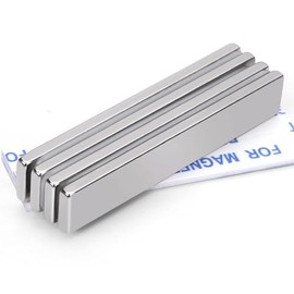 4 Pieces 2.4 x 0.4 x 0.1 inches (60 x 10 x 3 mm) Neodymium Magnets, Super Strong Neodymium Magnets, Magnets, For Office, Home, Outdoors, Wide Range of Use, Double Sided Tape Included, Cuboid