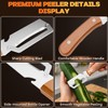 2 Packs Multi-Functional Vegetable Peeler for Kitchen with Wooden Handle