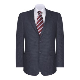 P&L Men's Casual Blazer Plaid Sport Coat Classic Fit Two Button Lightweight Suit Jacket Indigo