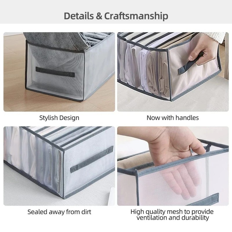 Closiq Drawer Organizer Underwear – Foldable Breathable Compartment Bins, Closet