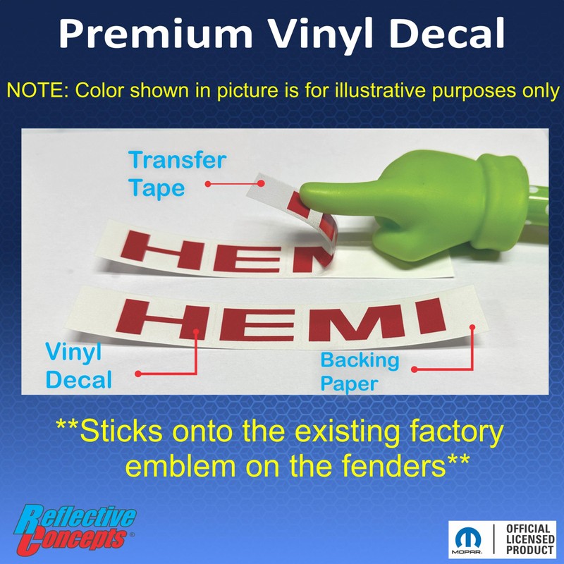 Reflective Concepts - HEMI Emblem Overlay Decal Stickers (Pair) -