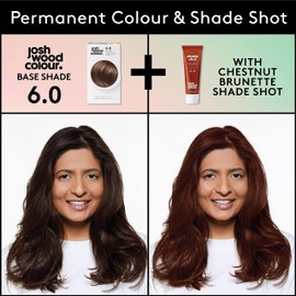 Josh Wood Permanent Colour 6.0 Chestnut Brunette Shade Shot 4 to 6 Bundle - Striking Permanent Colour with Shine Complex, 100% Grey Coverage, Ammonia Free, Kind to Hair Ingredients