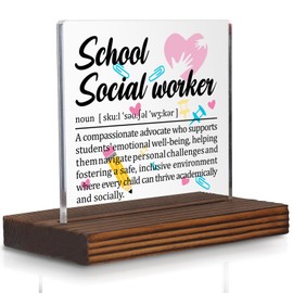 School Social Worker Gifts, Thank You Desk Sign for Student Support Staff, Inspirational Appreciation Plaque for Emotional Wellness Advocates, Office Decor PA043
