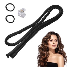 Lockenwickler, Lockenwickler, ohne Hitze, große Lockenwickler, Lockenwickler, Schaumstoff-Lockenwickler, Lockenwickler, kurz und lang, für Frauen (schwarz, mittel), 4 Stück