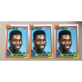1990 Topps # 74 JEFF JACKSON ROOKIE CARD Lot of 3 Philadelphia Phillies
