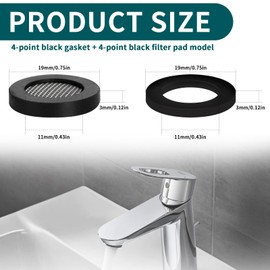 20 Pieces Shower Head Washers, 1/2" 10 Pieces Shower Head Filter Gasket and 10 Pieces Rubber Washer Rubber Black O Rings Hose Washer Seal for Shower Head and Hose